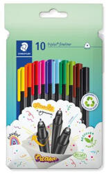 STAEDTLER Tűfilc készlet, 0, 3 mm, STAEDTLER "Triplus 334", 10 különböző szín (TS334C10) - onlinepapirbolt
