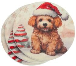  Nyomtatott fa tábla - Karácsonyi mini kutyus 3db/csomag - kosarbolt