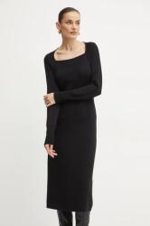 Luisa Spagnoli gyapjú ruha MANDOLA fekete, midi, testhezálló, 58510 - fekete S