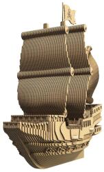 Cartonic Puzzle 3D, PYRATE SHIP, Cartonic, 232 piese