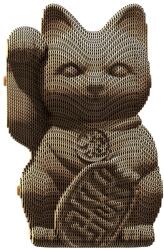 Cartonic Puzzle 3D, Pisica norocoasa, Cartonic, 93 piese