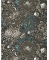 As Creation Tapet bujori opulenti albastru-gri