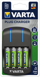 VARTA Elemtöltő, akku Plug töltő + 4 db AA 2100 mAH Varta