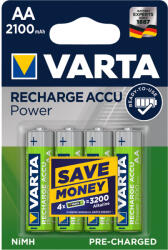 VARTA tölthető akku előtöltött AA ceruza 2100 mAH Power 4 db/csomag, Varta - vegyesbolt