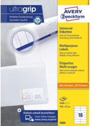 Avery Etikett címke, 105 x37mm, univerzális, 16 címke/ív, 100 ív/doboz, Avery fehér - vegyesbolt