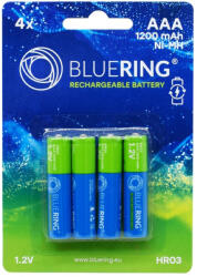 BLUERING Elem tölthető akku AAA mikro HR03 1200mah 4 db/csomag, Bluering® - vegyesbolt