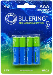 Elem tölthető akku AAA mikro HR03 1200mah 4 db/csomag, Bluering® - vegyesbolt