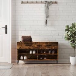 vidaXL füstös tölgy színű szerelt fa cipőpolc 102x35x55 cm (829761)