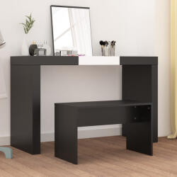 vidaXL fekete szerelt fa fésülködőszék 70 x 35 x 45 cm (802814)