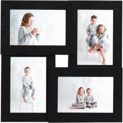 vidaXL fekete MDF fényképkeretszett 4 db 13 x 18 cm-es képhez (332775) - valora