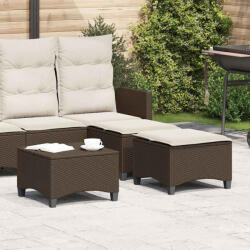 vidaXL 2 db barna polirattan kerti székek párnákkal 55x55x36 cm (4108247)