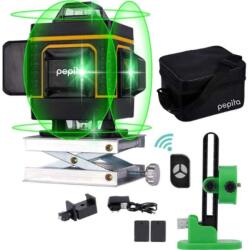 Pepita 4D Laser Leveler, fascicul de 360 de grade, impermeabil IP54, auto-reglare, montabil pe perete, baterii 2pcs (JH-01)