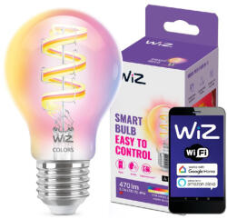 Philips LED izzó E27 A60 6, 3 W = 40 W CCT + RGB FILAMENT SMART WiFi WiZ (PHWIZ0385)
