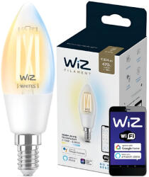 Philips LED izzó E14 C35 4, 9W = 40W 2700-6500K FILAMENT SMART WiFi WiZ (PHWIZ0470)