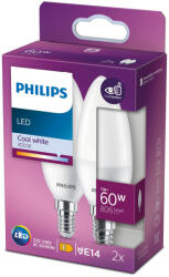 Philips 2 db LED-es gyertyakörte készlet E14 B38 7W = 60W 806lm 4000K semleges PHILIPS (8719514310216)