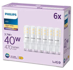Philips 6x LED izzó G9 KAPSZULA 3.7W = 40W 470lm 2700K Meleg PHILIPS (8720169302136)