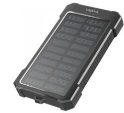 LogiLink Napelemes Powerbank, 10.000 mAh, 2x USB-A, 1x USB-C, 12 W, zseblámpával (PA0335) (PA0335)