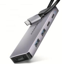 AXAGON HMC-5H60 USB-C 5Gbps 5in1 Hub ezüst