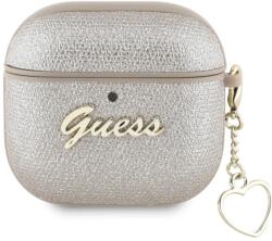 GUESS Metallic Script Charm tok AirPods 4-hez - Arany