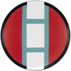 LE COQ PORCELAINE LE COQ Geometrikos Lapos tányér, megemelt perem, magasság: 15 mm, átmérő: 210 mm, piros