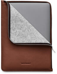 WOOLnut MacBook Cipzáros Bőrtok - 13-14", Barna