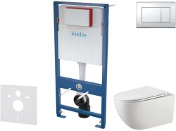 kielle Genesis - Set pentru montare încastrată, toaletă Gaia, capac softclose și clapetă Gemini III, crom lucios 30505SS48 (30505SS48)