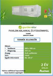 Gardenstar pavilon ablakkal és függönnyel