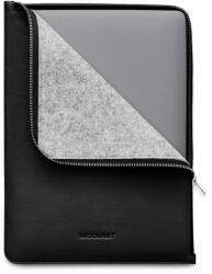 WOOLnut MacBook Cipzáros Bőrtok - 13-14", Fekete