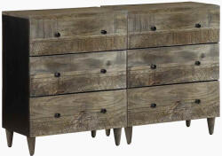 vidaXL 2 db világosszürke tömör mangófa tálalószekrény 60x33, 5x75 cm (VD3310016)