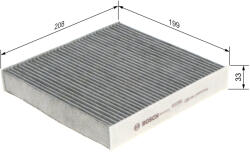 Bosch Filtru habitaclu BOSCH cu carbon activ 1987435031