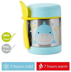 Skip Hop Zoo Termosz ételhez kanállal/villával Cápa 325 ml, 3év+ (9I240510)
