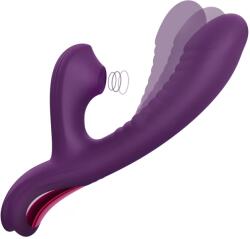 SuperLove Come-Hither Rabbit Sucking G-Spot Dual Vibrator Purple Vibrator
