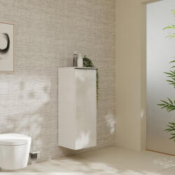 Hansgrohe Xelu Q ajtós szekrény 106, 5x40x35 cm baloldali ajtópánt, matt fekete fogantyú/magasfényű fehér 54127670 (54127670)