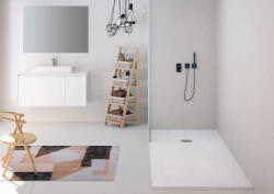 Zenon Smart Slate műmárvány zuhanytálca 90x120 cm inox lefolyóval és szifonnal, fehér 8445583197792 (8445583197792)
