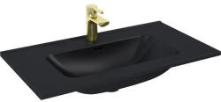 AREZZO design Skappa kerámia mosdó 80 cm csaplyukkal és túlfolyóval, matt antracit AR-146066 (AR-146066)
