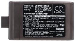 CameronSino Cameron Sino 2000mAh Dyson DC-16, D12 Cordless Vacuum, DC16 Animal, DC16 Root 6, DC16 Issey Miyake, DC16, DC16 Handheld, DC16 Car, DC16 Boat, DC16 Issey Miyake exclusive akkumulátor / akku (CS-DYC161V
