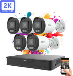 Uniview 5 kamerás IP kamera rendszer 4MP színes éjszakai látással