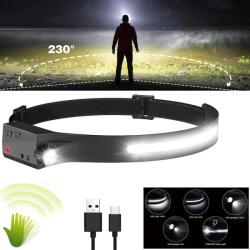  Extra erős 40 COB LED-es fejlámpa, mozgásérzékelős, USB C-s, 5 világítási mód, 350 lm (00021652)