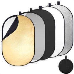 K&F Concept 5 in 1 Derítőlap, Fotós reflektor, derítő háttér (Ovális) - 60x90cm (KF18.0010)