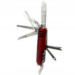  Zsebkés 12 az 1-ben multitool, alumínium, kék, piros, fekete (12in1)