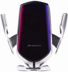 SimpleFast Autós Qi vezeték nélküli töltő és telefontartó - Simple Fast R1 - Ezüst (B07WLL43HK-silver)
