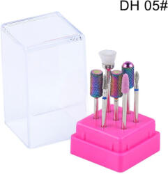  Műkörmös karbid szivárványszínű csiszolófejkészlet - DH-05 (DH-05-pink)