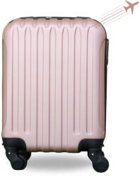 Leonardo Da Vinci LEONARDO DA VINCI Kabinbőrönd 39x29x18.5 cm XS méret bordázott, kivehető kerékkel - Rosegold (700_Rosegold)