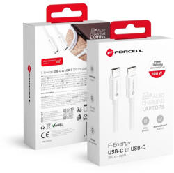 Forcell kábel C típusú do C típus QC4.0 5A/20V PD 100W C339 3m fehér