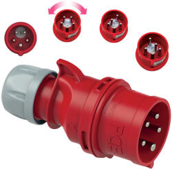 Commel Cee ipari lengő dugvilla fázisfordítós IEC 309, 32 A 400 V ~ 5P IP44 (280-302)