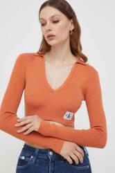 Calvin Klein hosszú ujjú női, narancssárga - narancssárga M