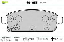 VALEO fékbetétkészlet, tárcsafék VALEO 601055 for OPEL, VAUXHALL, CHEVROLET, BUICK (601055)