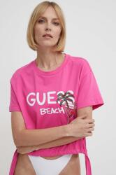 Guess pamut strand póló rózsaszín, E4GI03 I3Z14 - rózsaszín XL