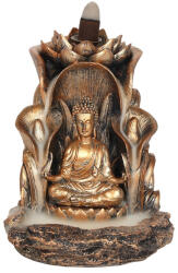 Bronz színű Buddha-Back Flow-lefelé áramlós-folyékony füst- füstölőtartó