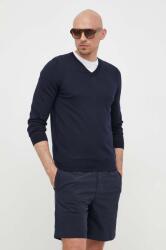 HUGO BOSS gyapjú pulóver könnyű, férfi, sötétkék - sötétkék L - answear - 37 990 Ft